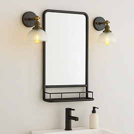 Set of 2 Alchemy Wall Mounted Fluted Glass Dome Lights – Antique Pewter & Brass