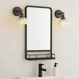 Set of 2 Alchemy Wall Mounted Fluted Glass Dome Lights – Antique Pewter & Brass