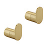 2 x Arezzo Brushed Brass Towel Hooks  Profile Large Image