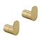 2 x Arezzo Brushed Brass Towel Hooks  Profile Large Image