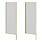 2 x Arezzo Fluted Glass Brushed Brass Framed Urinal Partitions  Feature Large Image