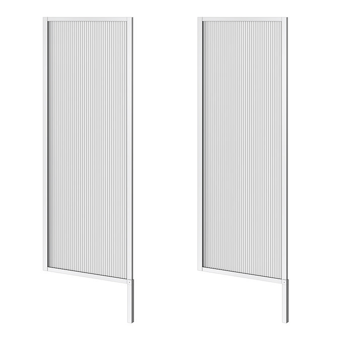 2 x Arezzo Fluted Glass Chrome Framed Urinal Partitions  Feature Large Image