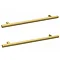2 x Arezzo Industrial Style Knurled 'T' Bar Brushed Brass Handles (192mm Centres) Large Image