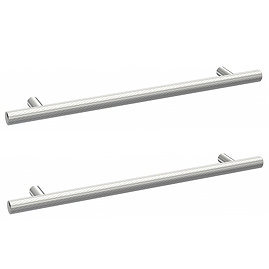 2 x Arezzo Industrial Style Knurled 'T' Chrome Handles (192mm Centres) Large Image