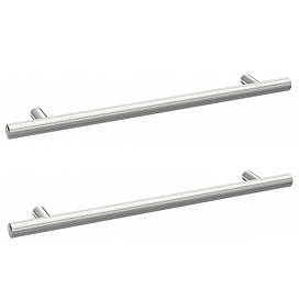 2 x Arezzo Industrial Style Knurled 'T' Chrome Handles (192mm Centres) Large Image