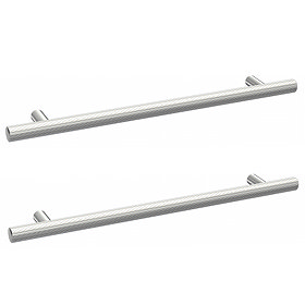 2 x Arezzo Industrial Style Knurled 'T' Chrome Handles (192mm Centres) Large Image