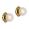 2 x Ellis & Co Antonio Brushed Brass/Crystal Cut Glass Globe Wall Light