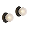 2 x Ellis & Co Antonio Matt Black/Crystal Cut Glass Globe Wall Light