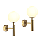 2 x Ellis & Co Carm Brushed Brass/Opal Glass Wall Light