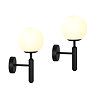 2 x Ellis & Co Carm Matt Black/Opal Glass Wall Light