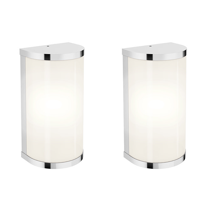 Ellis & Co Curved Bathroom Light – Chrome & Frosted Glass Finish