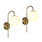 2 x Ellis & Co Jennifer Brushed Brass/Opal Glass Wall Light