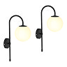 2 x Ellis & Co Jennifer Matt Black/Opal Glass Wall Light