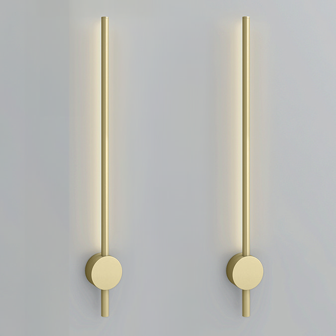 2 x Ellis & Co Lacerva Pillar Bathroom Wall Light - Brushed Brass