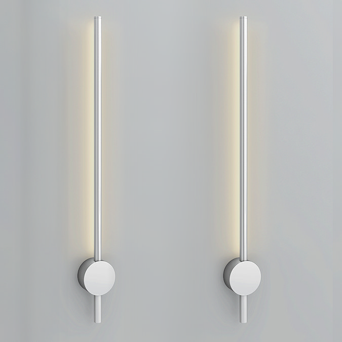 2 x Ellis & Co Lacerva Pillar Bathroom Wall Light - Chrome