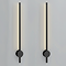 2 x Ellis & Co Lacerva Pillar Bathroom Wall Light - Matt Black