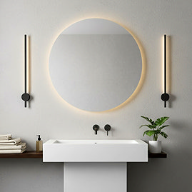 2 x Ellis & Co Lacerva Pillar Bathroom Wall Light - Matt Black