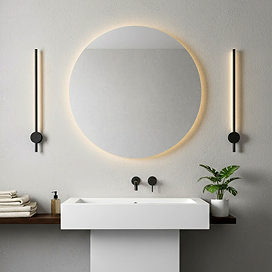 2 x Ellis & Co Lacerva Pillar Bathroom Wall Light - Matt Black