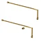 2 x Hudson Reed Brushed Brass Square Fixed Wet Room Support Arms for 8mm Glass  Profile Large Image