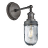 2 x Industville Brooklyn Outdoor & Bathroom Wall Light - Pewter  Standard Large Image