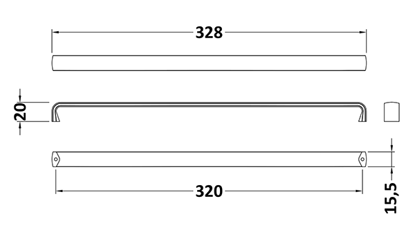 2 x Monza Chrome D-Handles (320mm Centres)