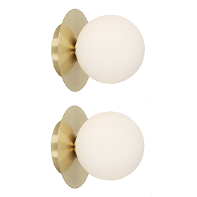 2 x Opus Wall Mounted Lights Brushed Brass