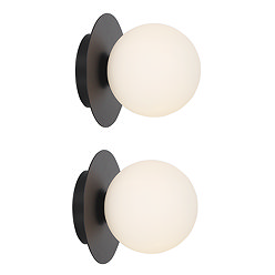 Pair of Osaka Wall Mounted Lights in Matt Black