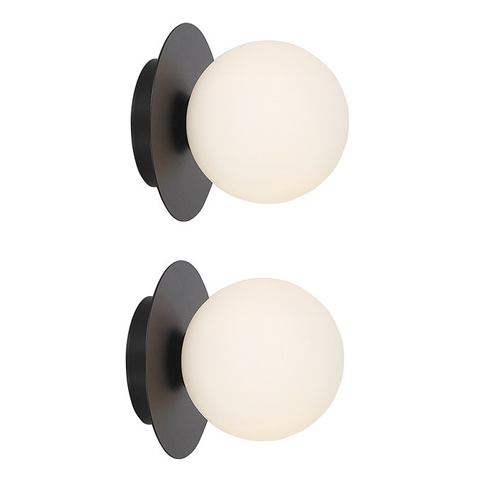 Pair of Osaka Wall Mounted Lights in Matt Black