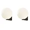 2 x Revive Black Bathroom Wall Lights with Globe Shades Large Image