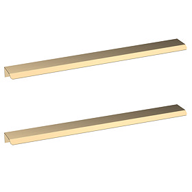 2 x Venice Brushed Brass Medium Pull Handles 300mm Large Image