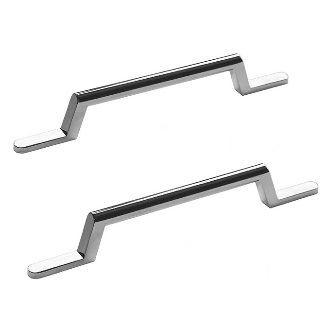 2 x York Chrome Round Strap Additional Handles - L200mm (128mm Centres)  Profile Large Image