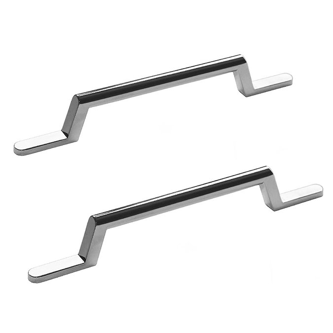 2 x York Chrome Round Strap Additional Handles - L200mm (128mm Centres) Profile Large Image