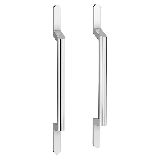 2 x York Chrome Round Strap Additional Handles - L200mm (128mm Centres) Large Image