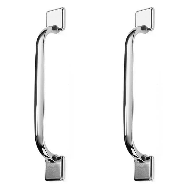 2 x York Chrome Square Strap Handles - L172mm (128mm Centres) Large Image