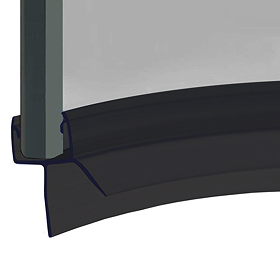 23mm Gap Curved Black Shower Screen Door Seal Strip (Length 850mm) - Glass 4-6mm