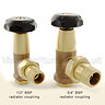 3/4" Old School Radiator Valves - Black/Brass Profile Large Image