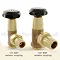 3/4" Old School Radiator Valves - Black/Brass Profile Large Image