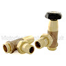 3/4" Old School Radiator Valves - Black/Brass Large Image