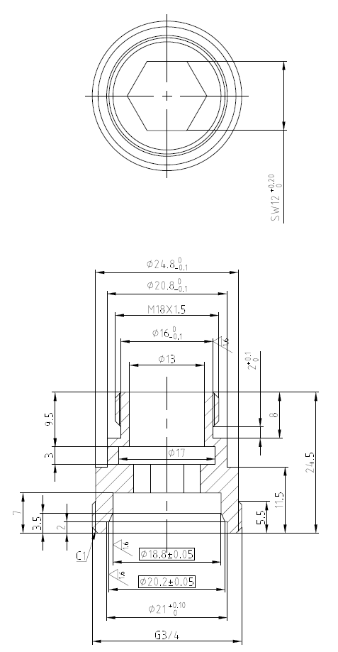 3/4" x 18mm Chrome Shower Adaptor