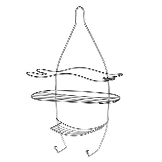 3 Tier Chrome Shower Caddy with Hooks 1600563 at Victorian Plumbing UK