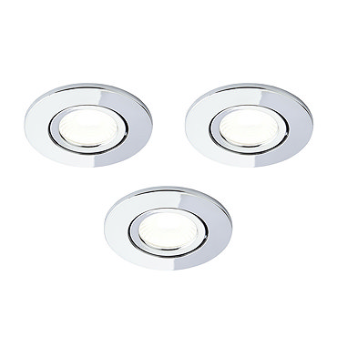3 x Revive IP65 Chrome Round LED Fire-Rated Bathroom Downlights  Profile Large Image
