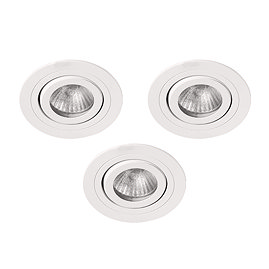3 x Revive IP65 White Round Tiltable Bathroom Downlights