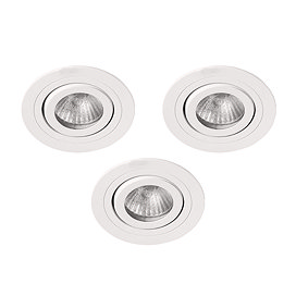 3 x Revive IP65 White Round Tiltable Bathroom Downlights