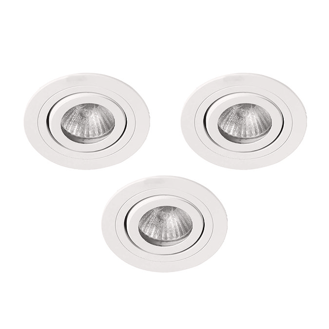 3 x Revive IP65 White Round Tiltable Bathroom Downlights