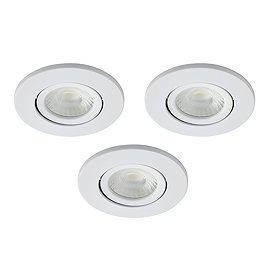 3 x Ellis & Co IP65 LED White Round Tiltable Bathroom Downlights