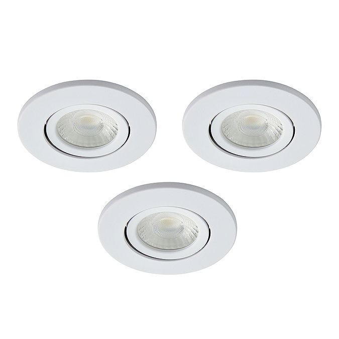 3 x Ellis & Co IP65 LED White Round Tiltable Bathroom Downlights