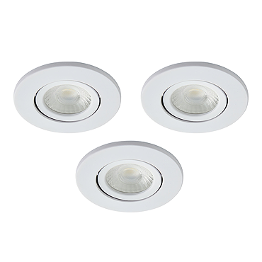3 x Ellis & Co IP65 LED White Round Tiltable Bathroom Downlights