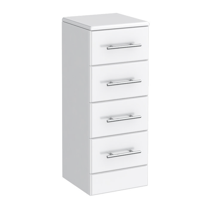 Alaska High Gloss White Deep 4 Drawer Unit W300 x D300mm at Victorian ...