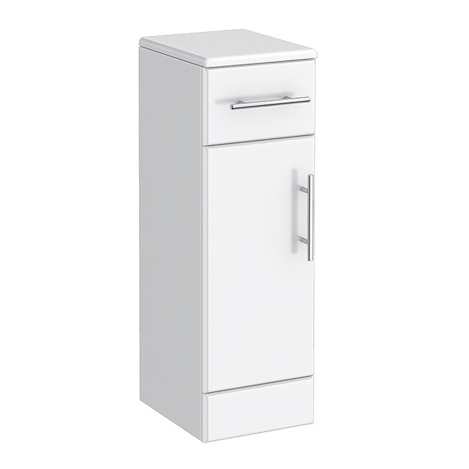 Alaska 250mm Deep Cupboard (High Gloss White - Depth 300mm) Large Image