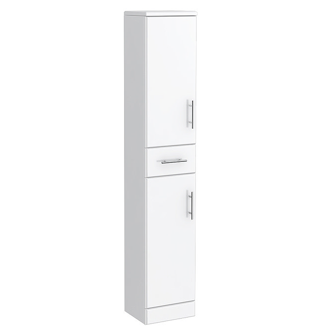 Alaska 350mm Tallboy Unit (High Gloss White - Depth 300mm) Large Image